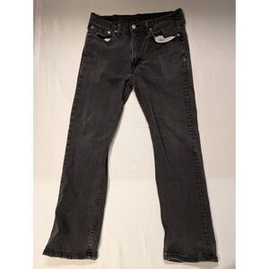 Levi Strauss 514 Mens 36x30 Black Wash Straight Fit Jeans Denim Pants Everyday